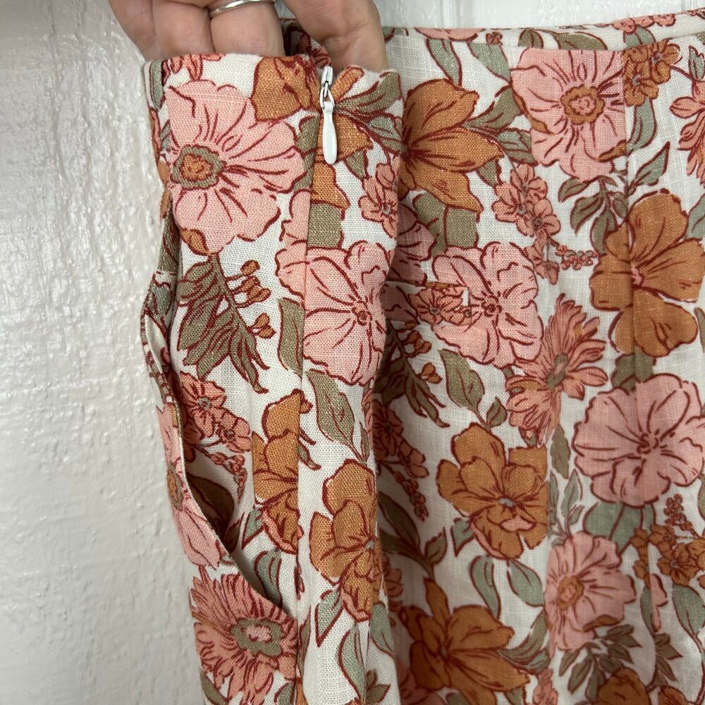 Showpo Amalie Lorete Floral Linen Shorts High Waist Summer Women 14 - Picture 5 of 8